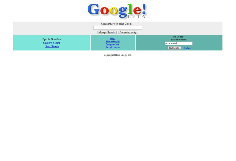a google.com 1998. szepemberében